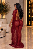 Seraphina Lace Maxi Dress – Burgundy