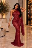 Seraphina Lace Maxi Dress – Burgundy