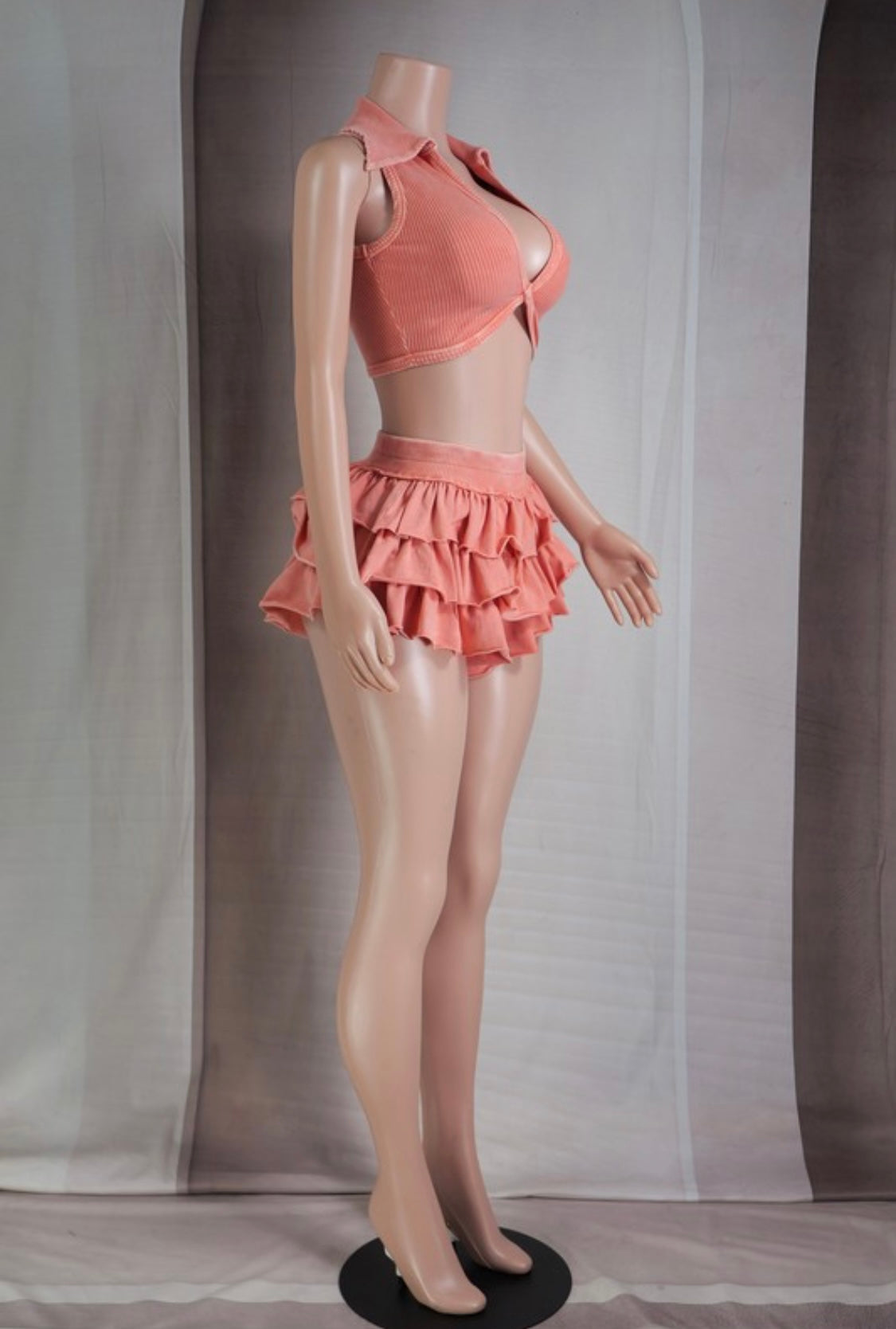 Ruffle Me Shorts Set - Orange