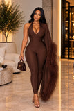 Sorelle Feather Jumpsuit – Chocolate