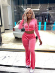 Velour Pants Set - Pink