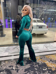 Velour Pants Set - Green