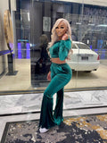Velour Pants Set - Green